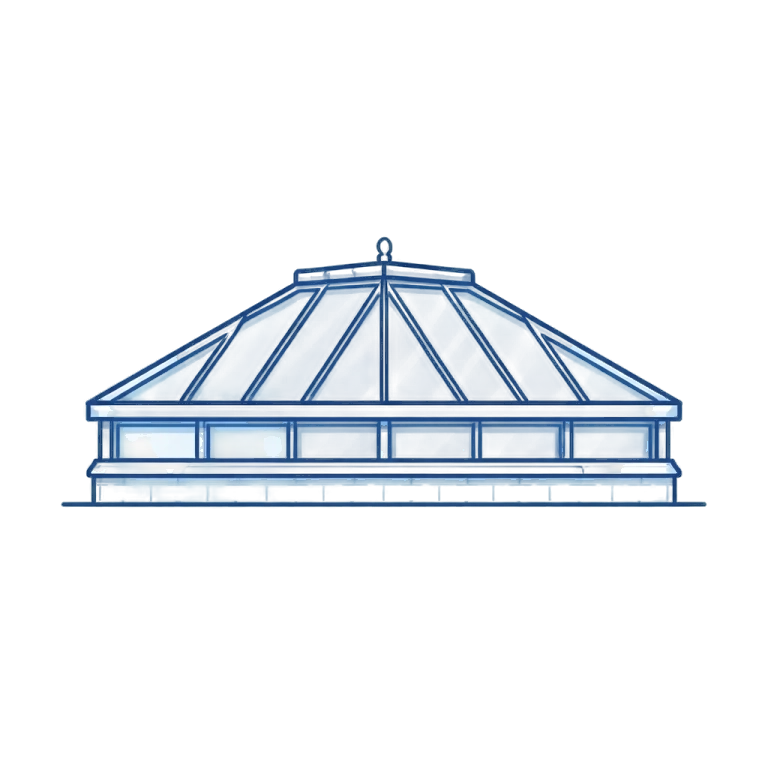 Blue-framed conservatory roof icon