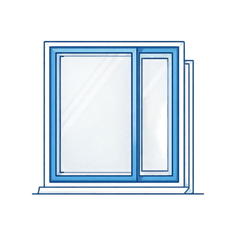 Double window system with secondary glazing