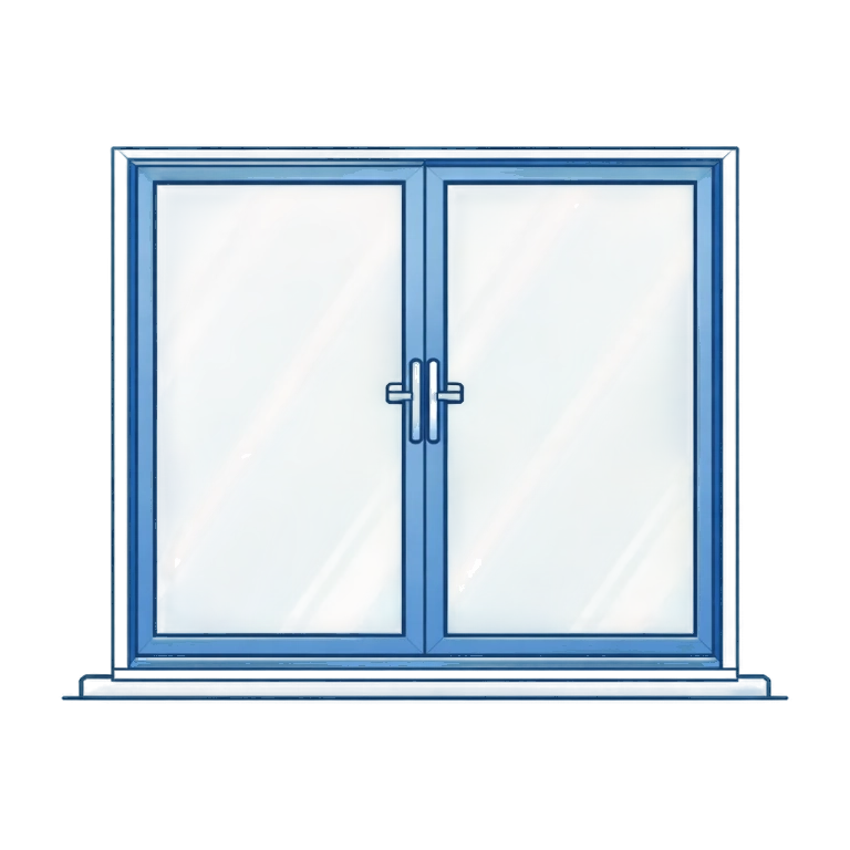 Elegant blue patio doors design