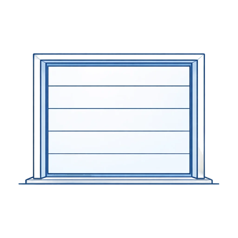 Minimalist blue garage door icon