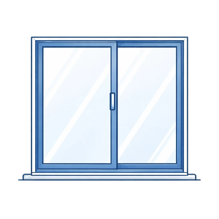 Minimalist blue sliding doors design