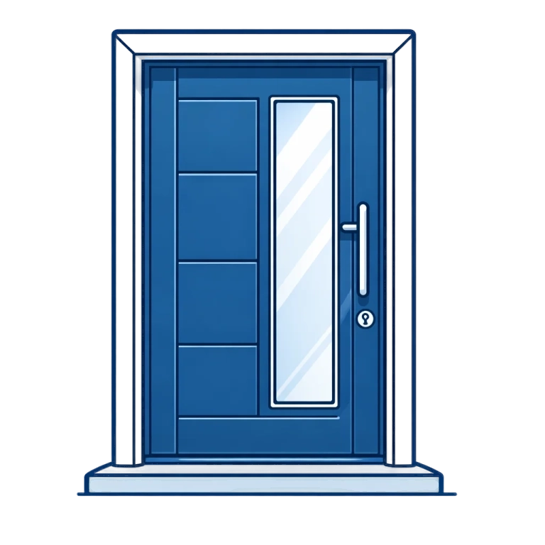 Modern blue front door icon