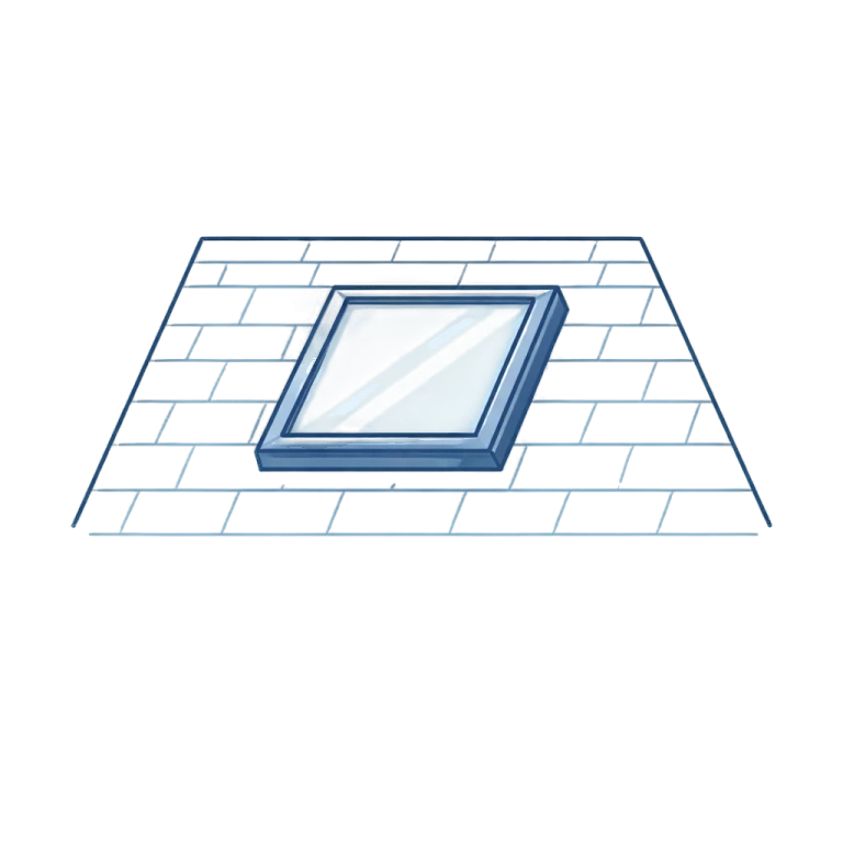 Roof with skylight