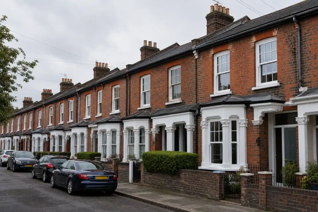 Victorian terrace street scene