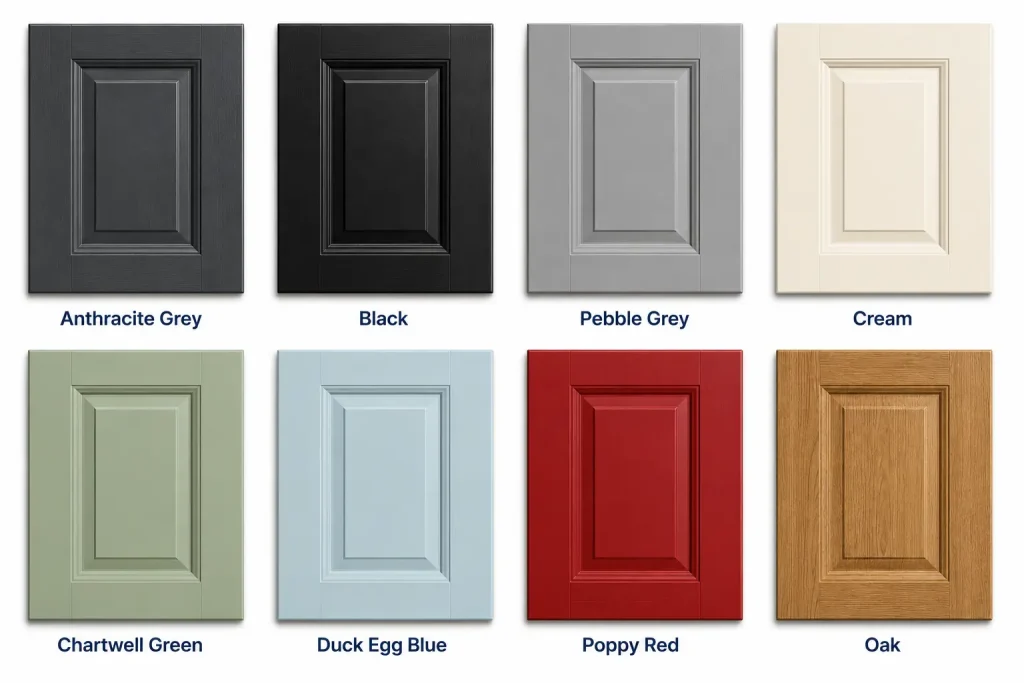 composite doors colour palette display