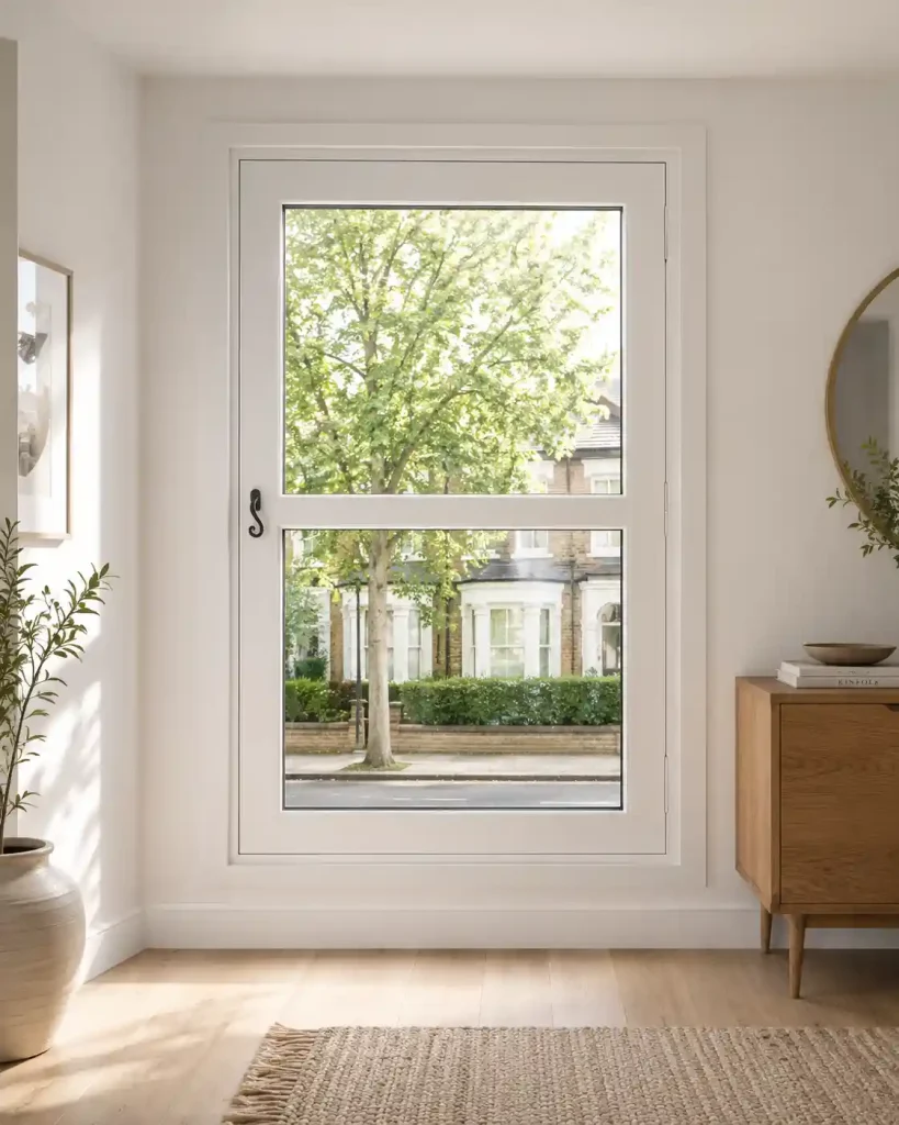 interior flush sash window showing clean internal sightlines