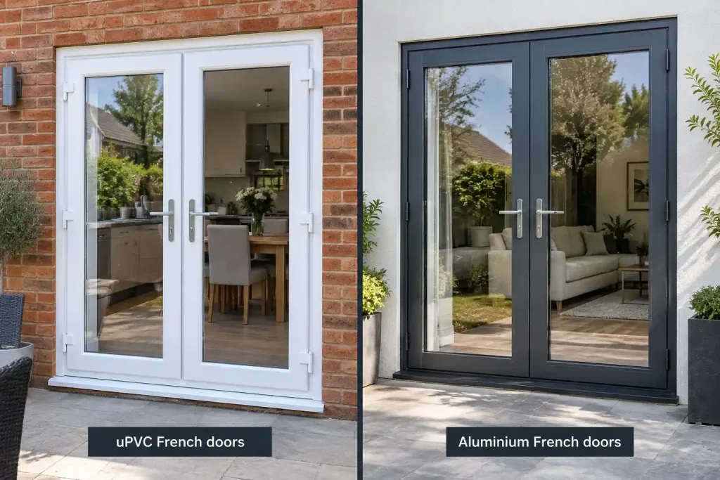 uPVC and aluminium french doors